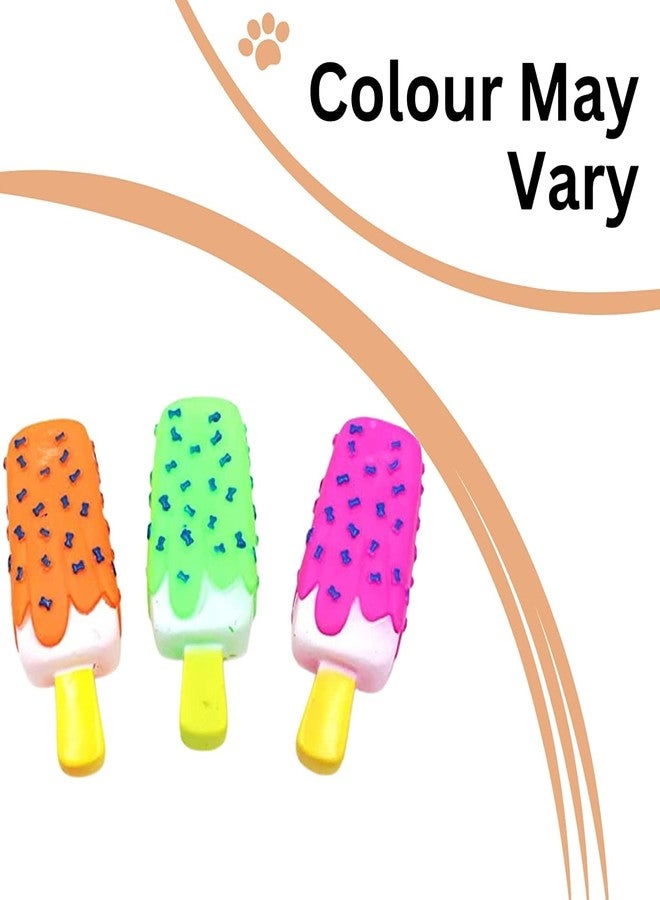 Smart Pups Dog Toy Bone Print Ice Cream Squeaky Toy | Soft Non-Toxic Latex | Perfect Play for Small to Medium Dogs & Puppy | (Color May Vary) - Image 2